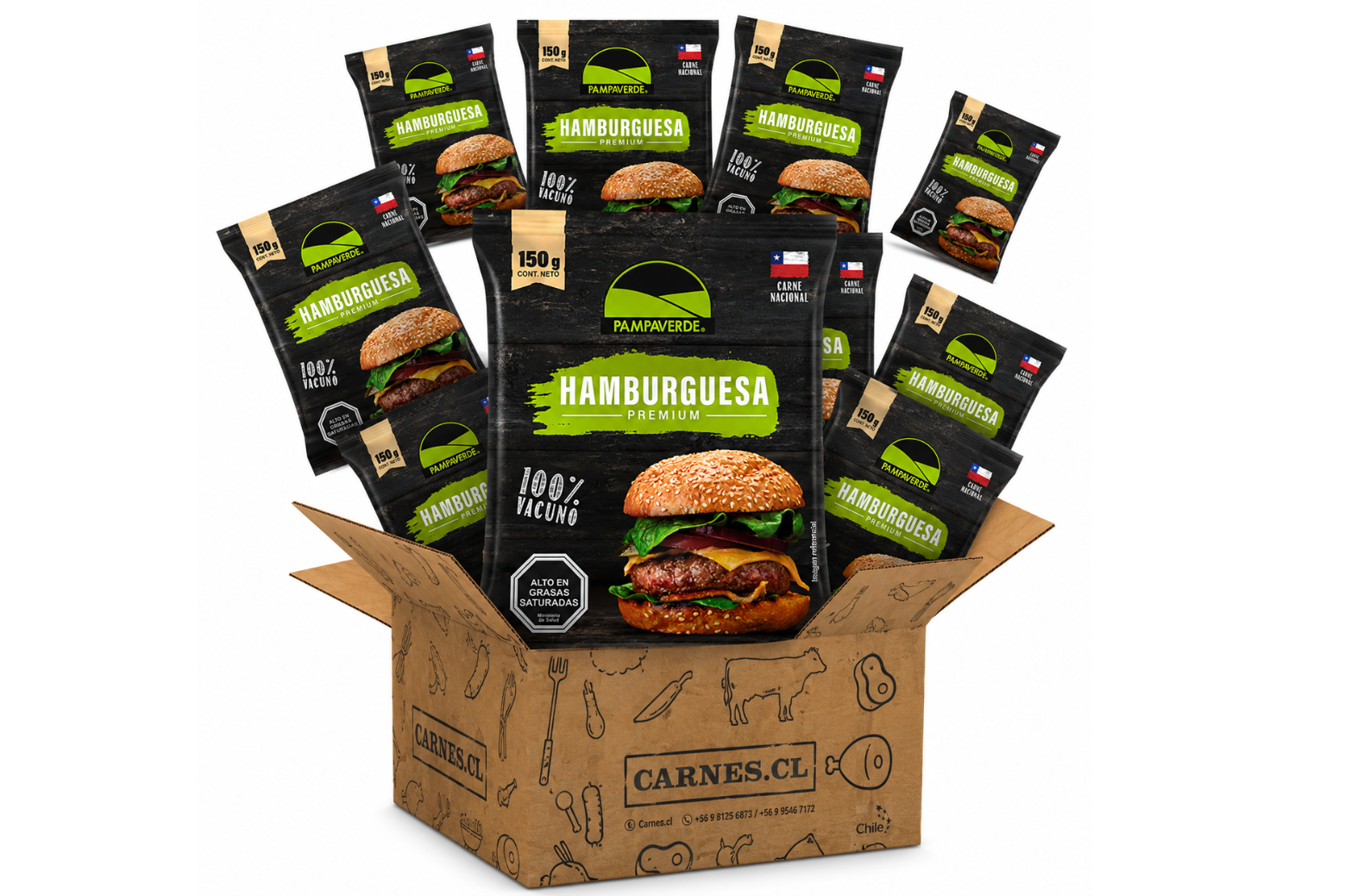 caja hamburguesa 150g pampaverde