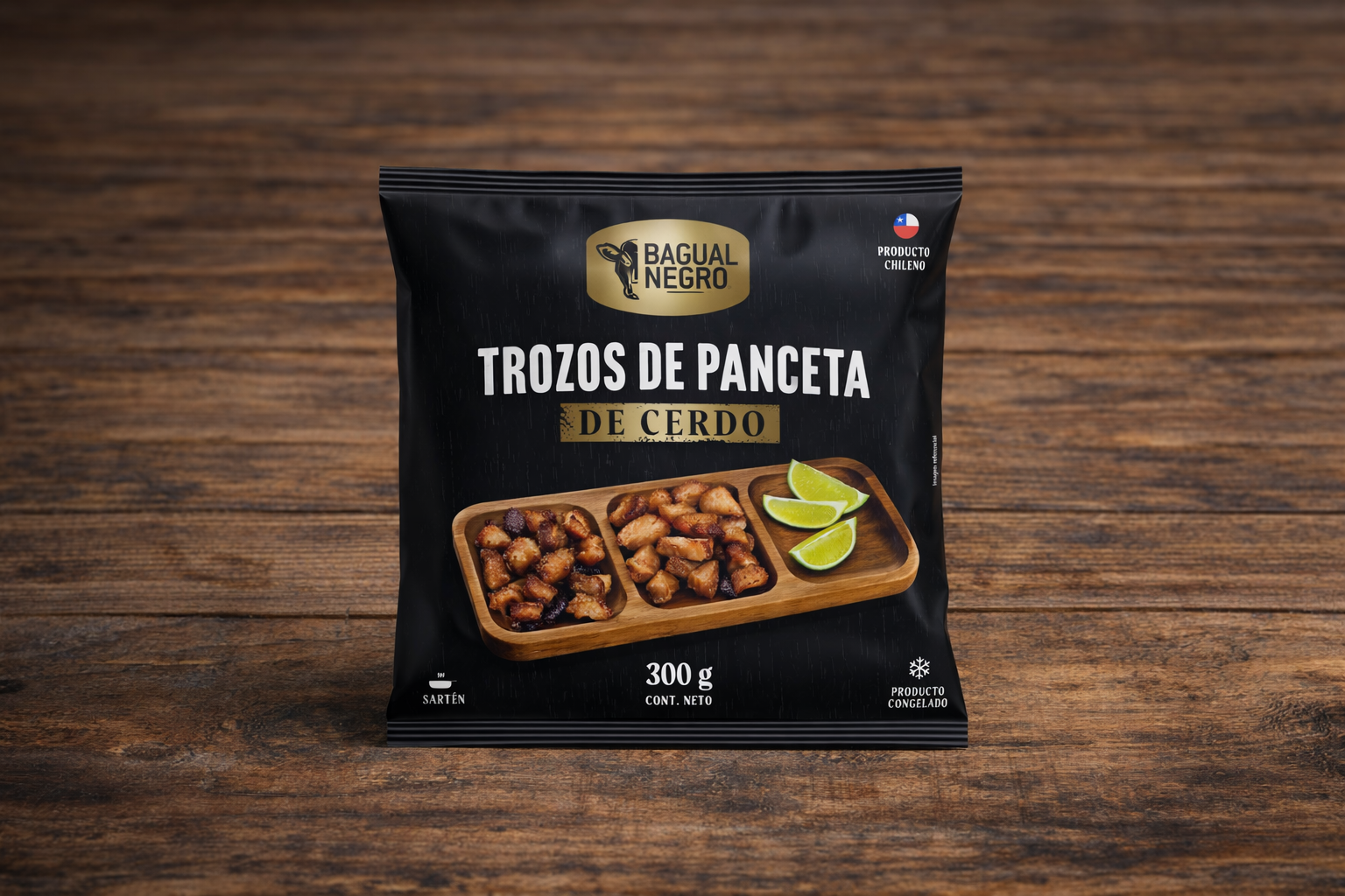 trozos de panceta bagual negro