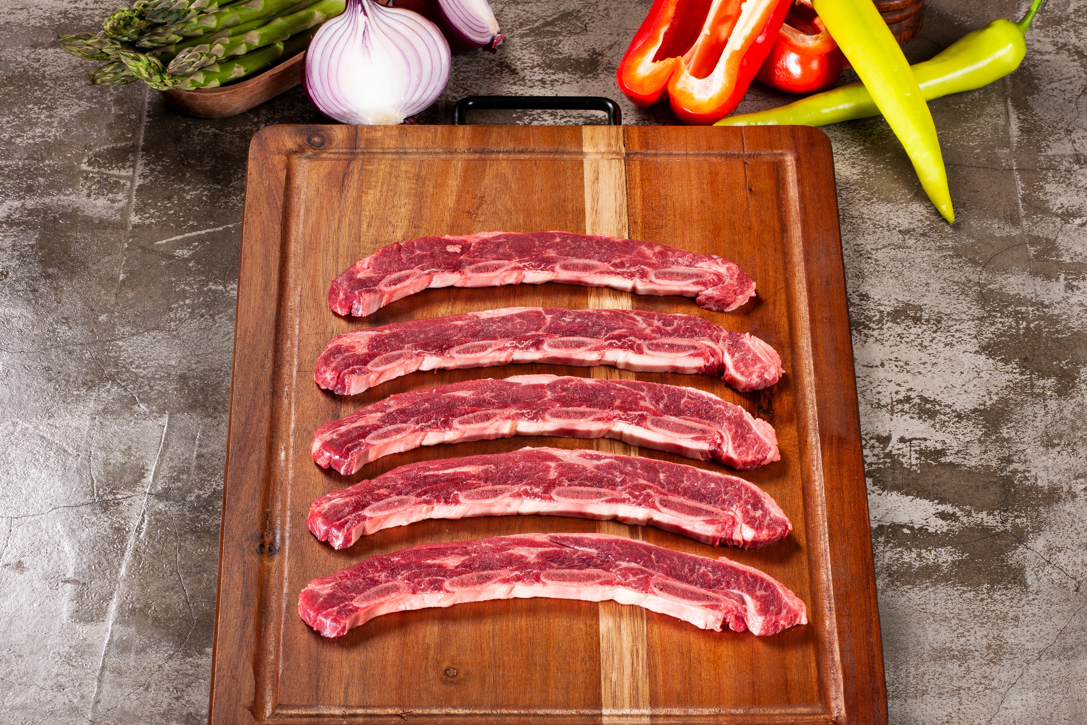 Asado de tira Americano laminado, encuéntralo en www.carnes.cl tu mejor elección en carnes