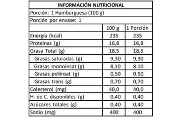Hamburguesa pampaverde 100g